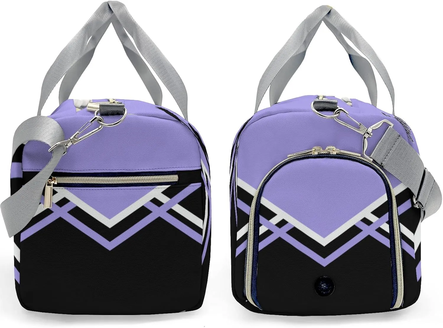 Personalized Gym Duffel Bag Light Purple Cheer Customized Dance Bag with Name Travel Bag for Women Men Weekend with Shoe Compartment