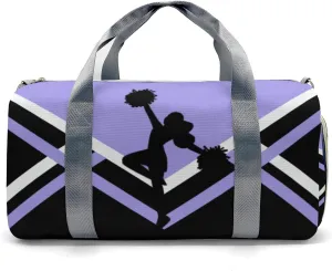 Personalized Gym Duffel Bag Light Purple Cheer Customized Dance Bag with Name Travel Bag for Women Men Weekend with Shoe Compartment