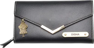 Personalized Lady Wallet | Customized Ladies Pure with Name & Charm | Gift Purse for Women & Girls Customized Women's Wallet, Black, Classic