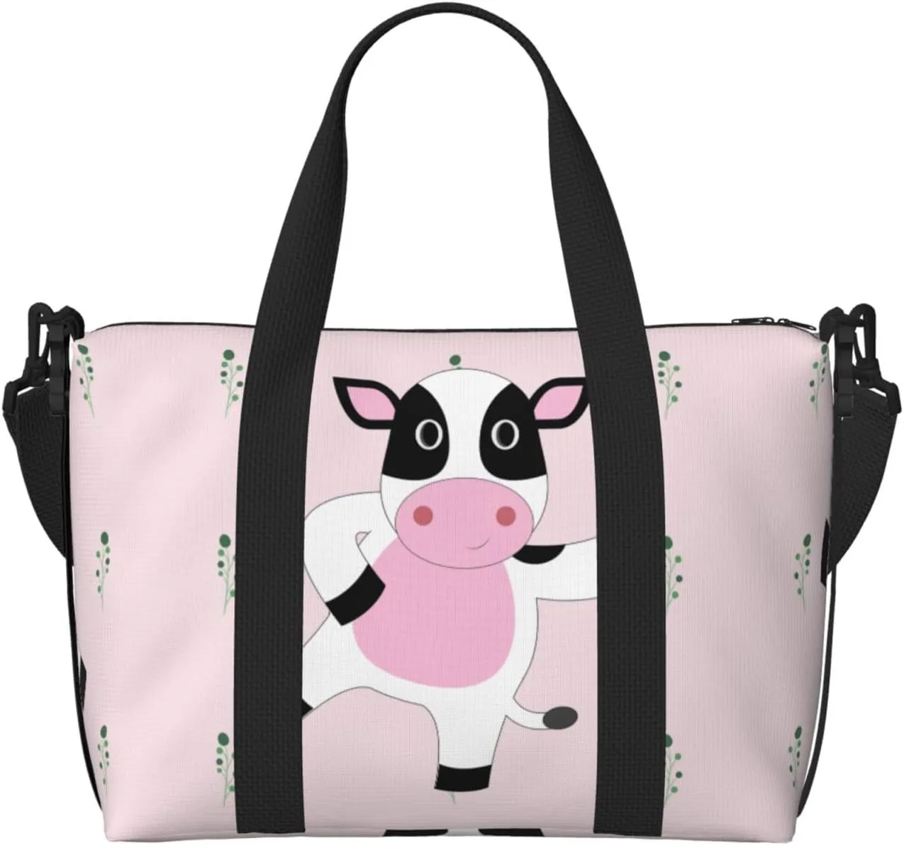 Phayah Cartoon Calf Travel Duffel Bag Handbag Carry-On Luggage Bag Overnight Foldable Unisex Airline Travel Personal Items Bag