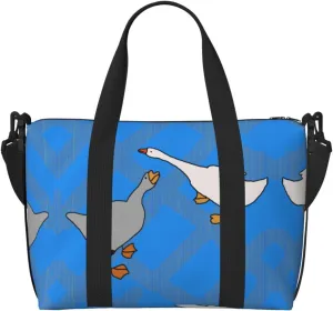Phayah Gray Goose Travel Duffel Bag Handbag Carry-On Luggage Bag Overnight Foldable Unisex Airline Travel Personal Items Bag