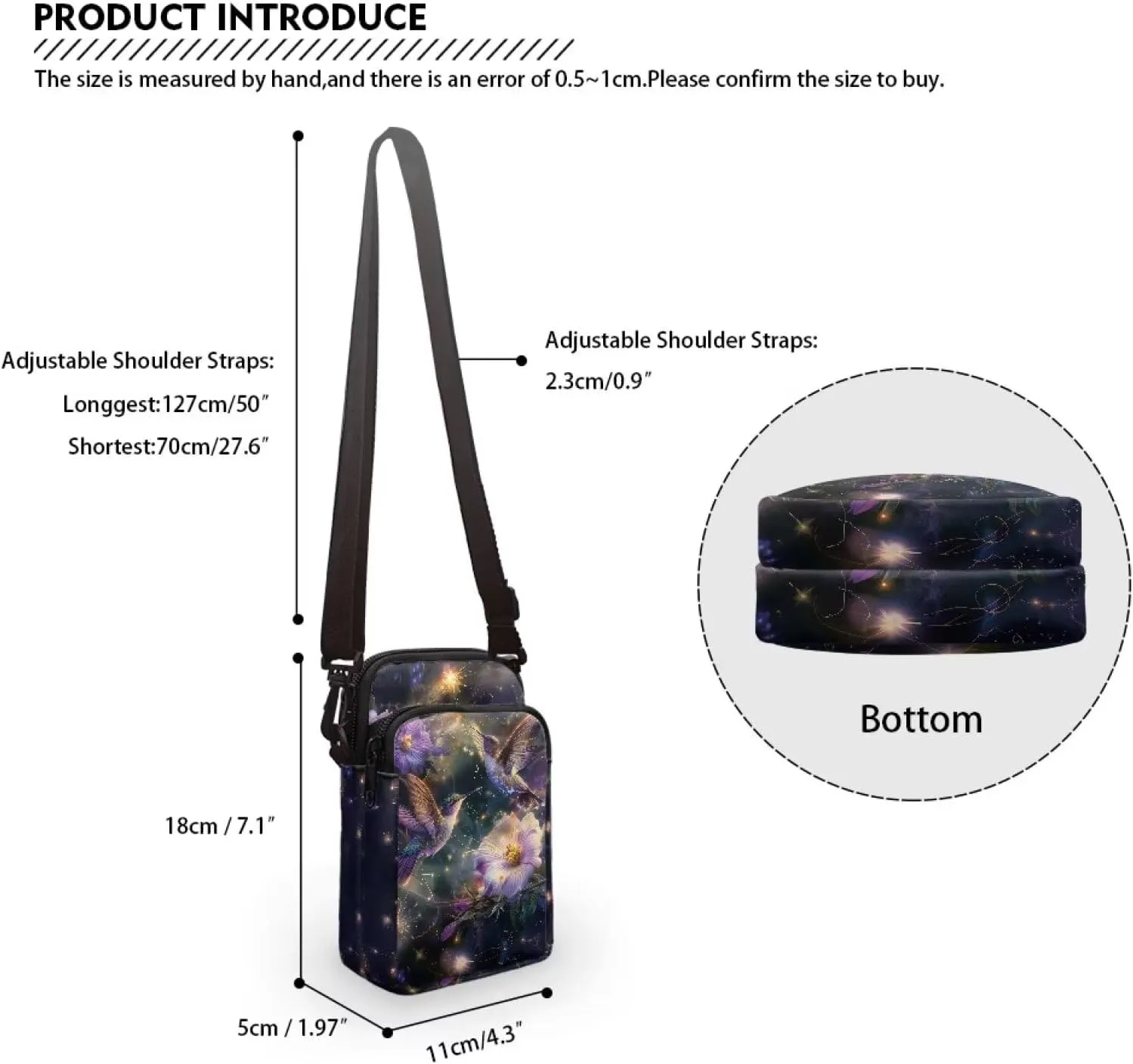 Phone Bag Purse Wallet Crossbody Bag Lightweight Roomy Pockets Smartphone Sports Armband Bag