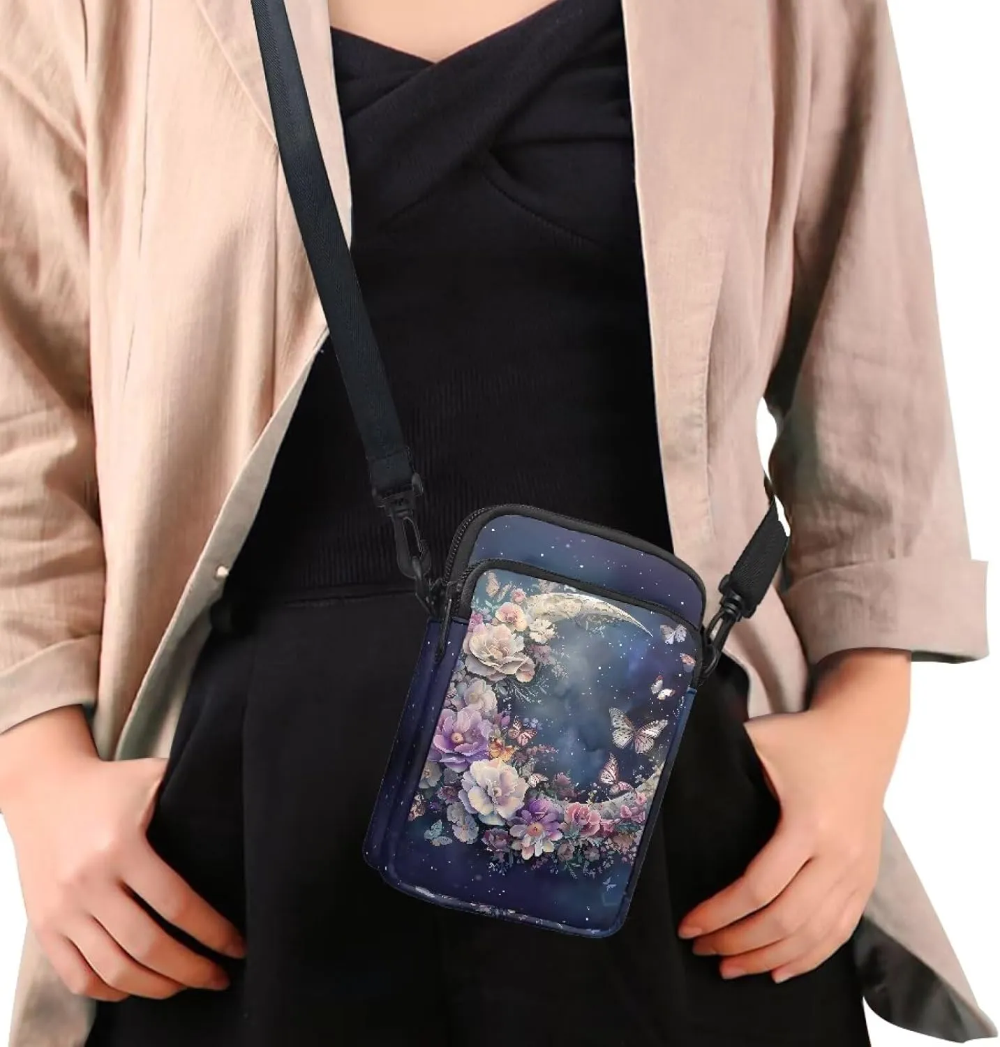 Phone Bag Purse Wallet Crossbody Bag Lightweight Roomy Pockets Smartphone Sports Armband Bag