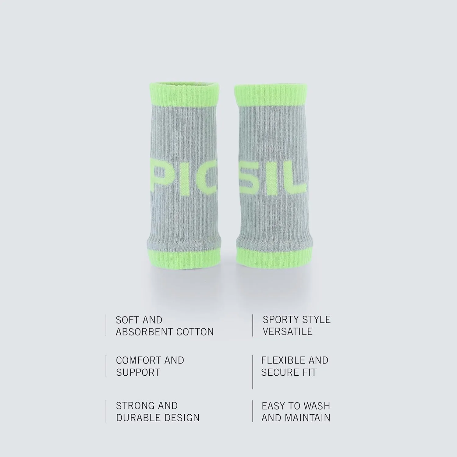 PICSIL Cotton Sports Wristbands - Absorbent, Breathable and Comfortable - for Gym, Running, Tennis and More - Unisex