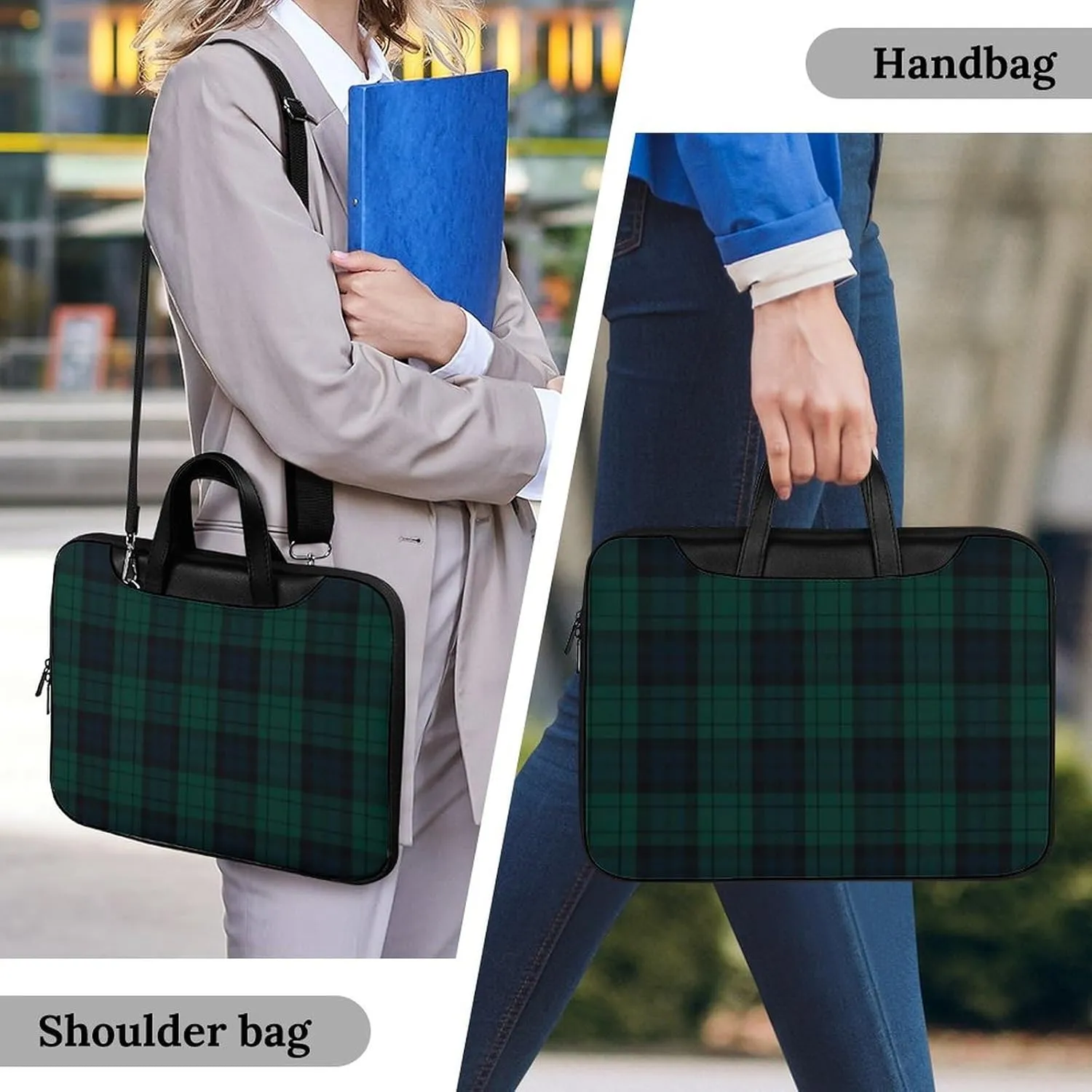 Pink Black Gray Argyle Handheld Single Shoulder Crossbody Laptop Bag Unisex