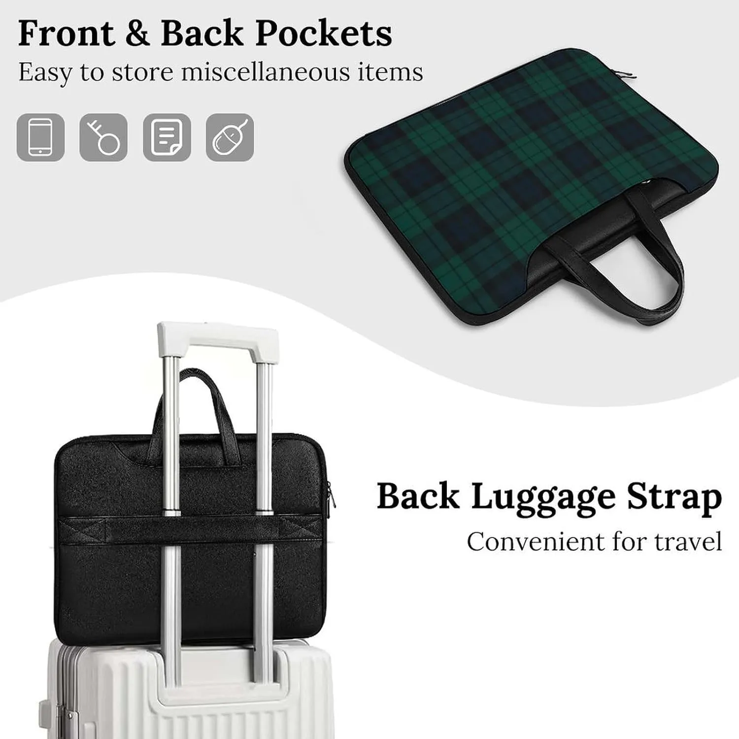 Pink Black Gray Argyle Handheld Single Shoulder Crossbody Laptop Bag Unisex