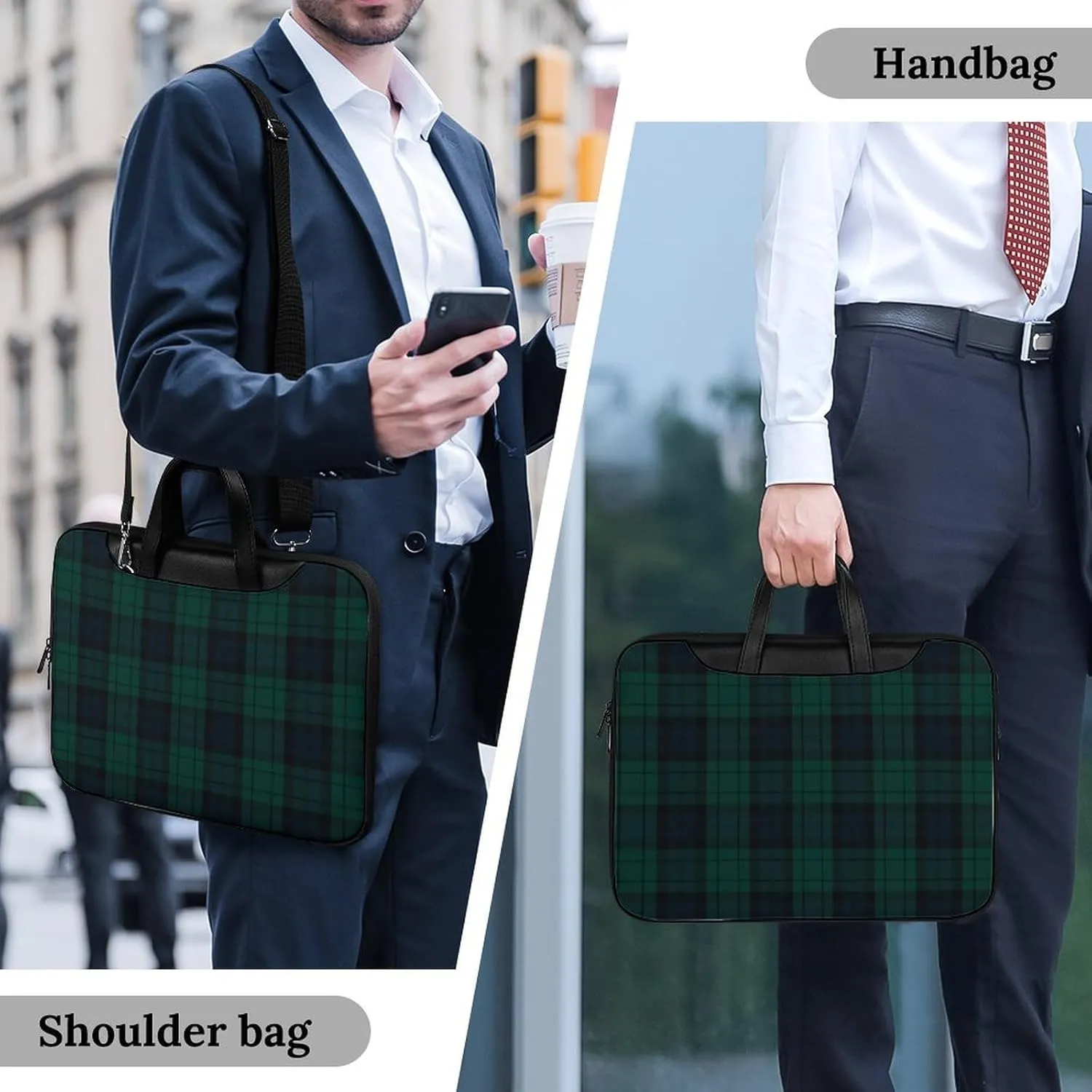 Pink Black Gray Argyle Handheld Single Shoulder Crossbody Laptop Bag Unisex