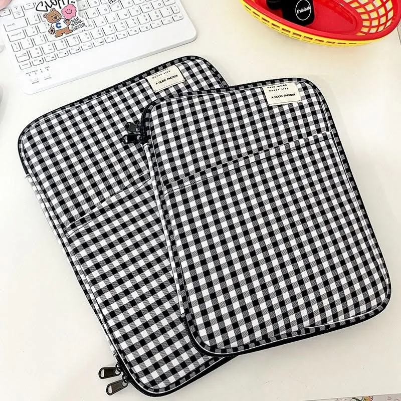 Plaid Cotton Laptop and Tablet Sleeve