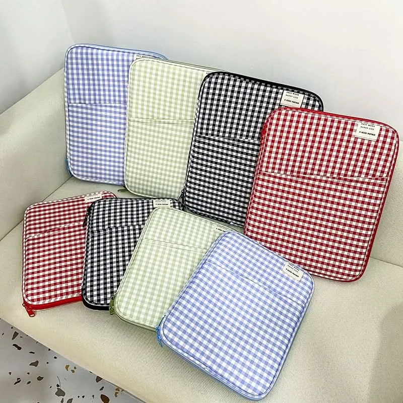 Plaid Cotton Laptop and Tablet Sleeve