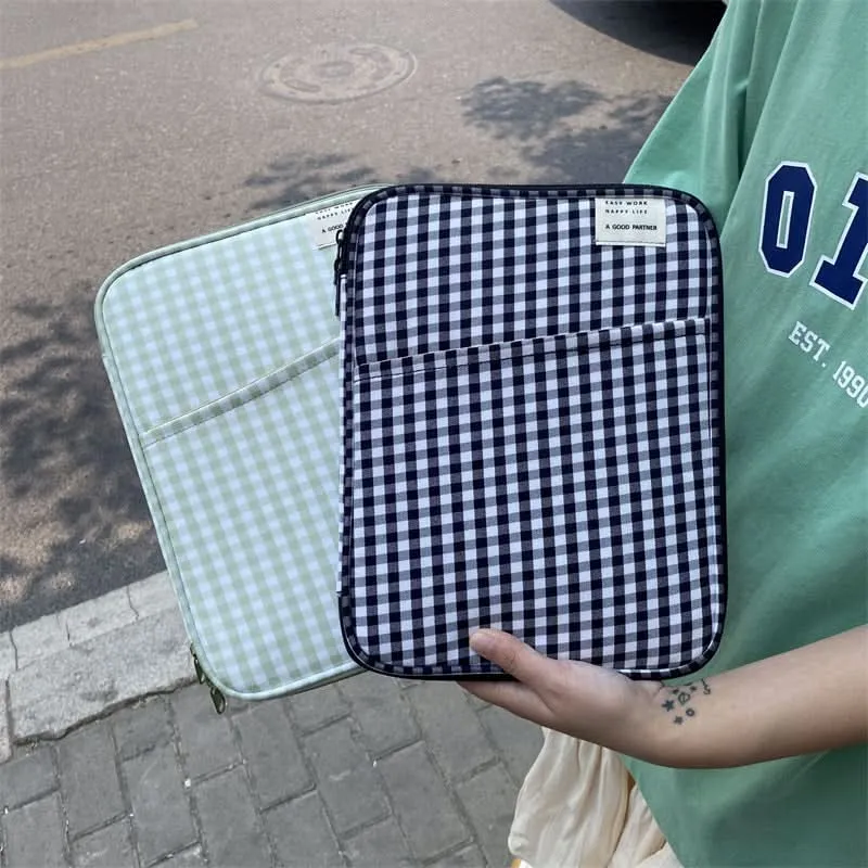 Plaid Cotton Laptop and Tablet Sleeve
