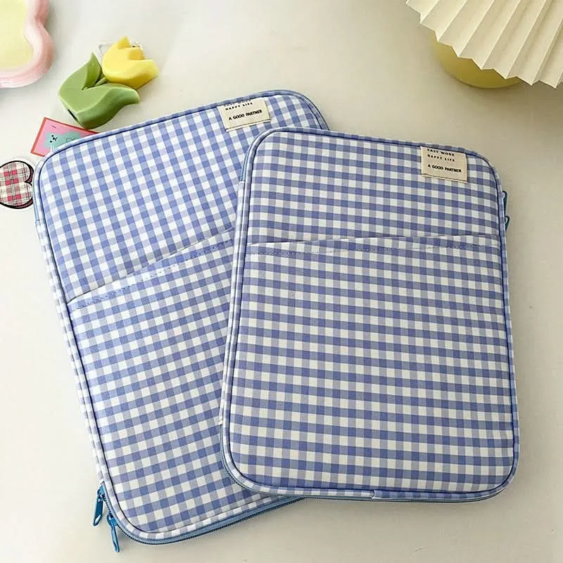 Plaid Cotton Laptop and Tablet Sleeve