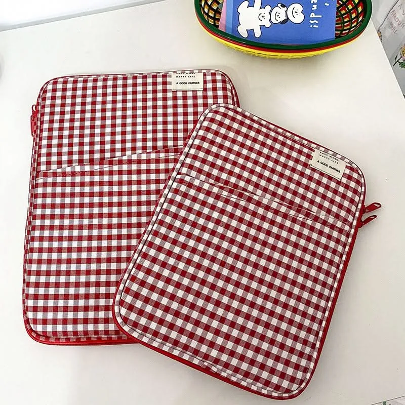 Plaid Cotton Laptop and Tablet Sleeve