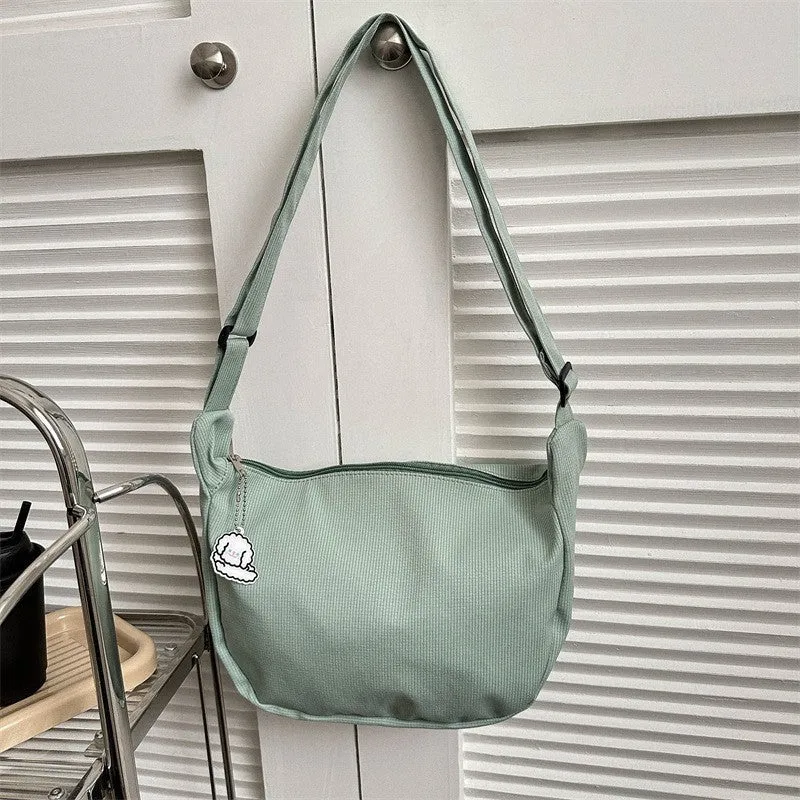 Plaid Female Dumpling Idle Style College Shoulder Bags