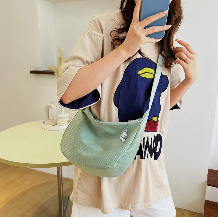 Plaid Female Dumpling Idle Style College Shoulder Bags