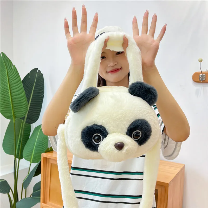 Plush Doll Heart Giant Panda Cartoon Crossbody Bags