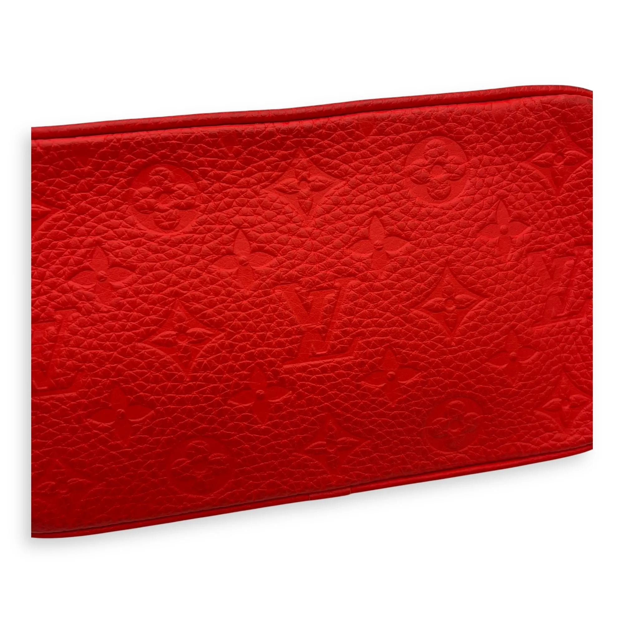 Pochette Volga Red Crossbody Bag in Taurillon Leather, Silver hardware