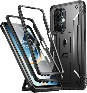 Poetic Revolution Case for OnePlus Nord N30 5G, [20FT Mil-Grade Drop Tested], Full-Body Rugged Dual-Layer Shockproof Protective Cover with Kickstand and Built-in-Screen Protector, Black
