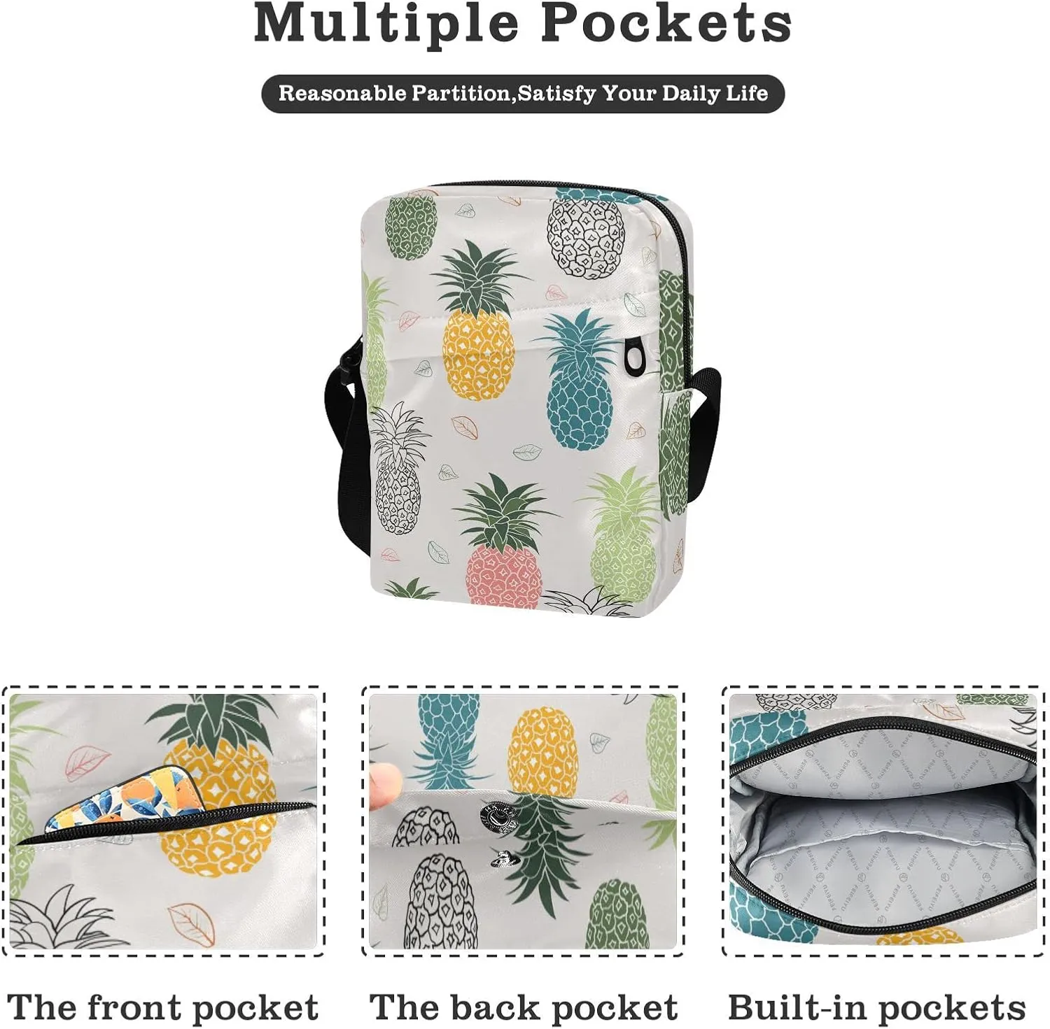 Poeticcity Crossbody Phone Bag, Small Messenger Shoulder Bag, Cash Handbag Wallet Purse