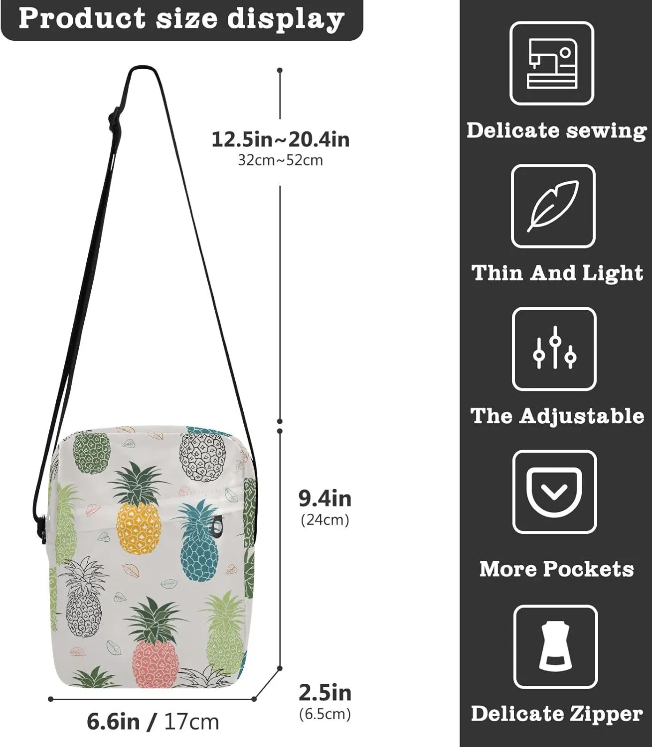 Poeticcity Crossbody Phone Bag, Small Messenger Shoulder Bag, Cash Handbag Wallet Purse