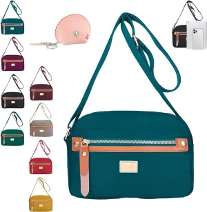 Popularate Nylon Crossbody Bag,Waterproof Fashion Multi Classic Luxury Pockets Shoulder Bags Purses for Women with Zipper