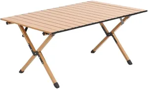 Portable Camping Side Table Aluminum Roll-top Camping Top Beach Table with Carry Bag (Yellow,S)