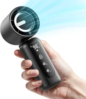Portable Handheld Mini Fan,Speed(1-100) Adjustable Turbo Personal Fan,4000mAh Battery Rechargeable,AI Digital Display,Gifts for Women Men Camping Travel Summer Outdoor