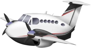 Posterazzi Cartoon illustration of a Beechcraft King Air Poster Print, (18 x 10)
