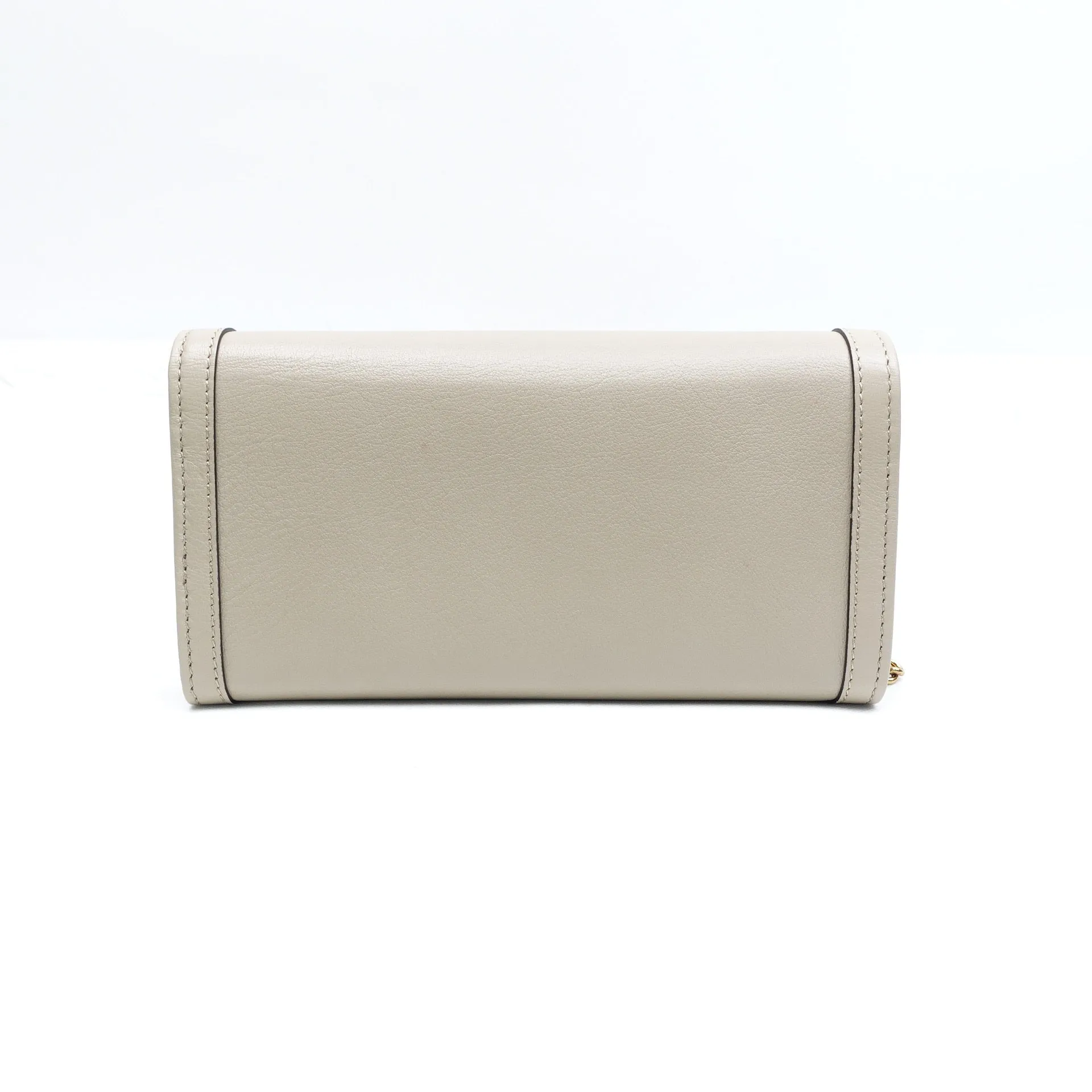 PRE-OWNED GG Wonka Grain Calfskin Diana Chain Wallet