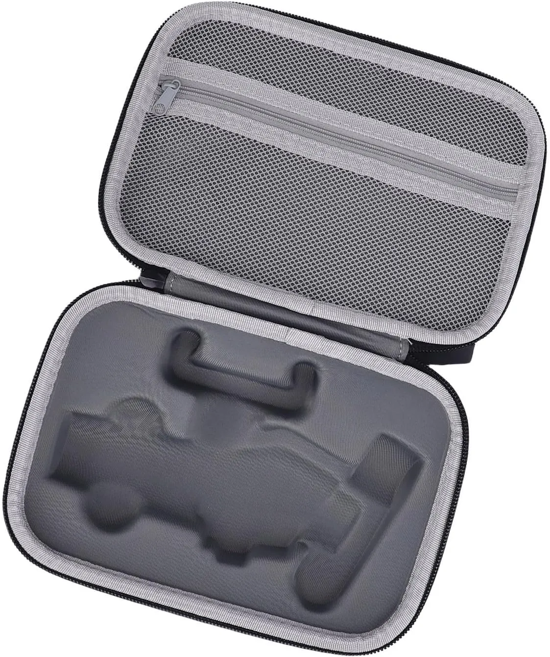 Premium Matte Artificial Leather Storage Bag Fit for Osmo Mobile 7, Shockproof Travel with Zippered Mesh Pocket for Outdoor Use (Black)
