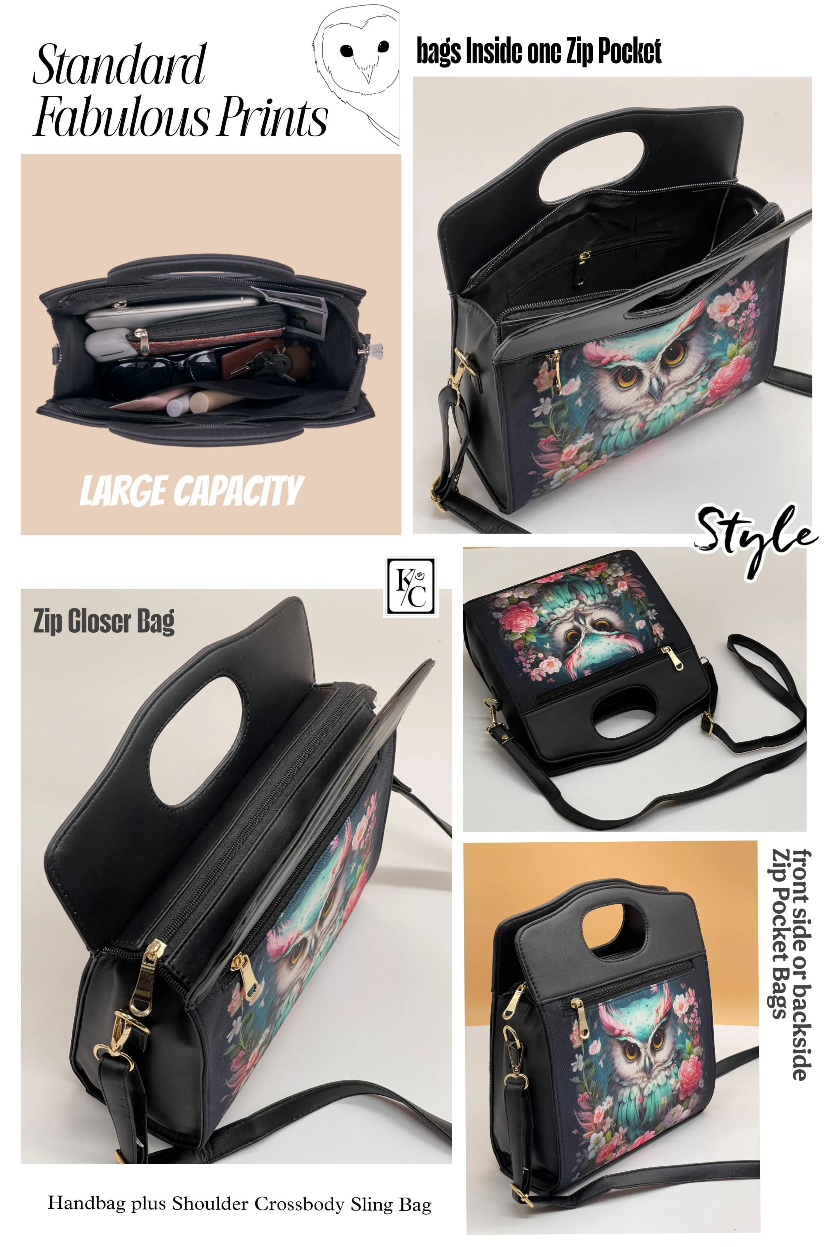 Printed Office Artificial Intelligence (AI) Bags Free shipping