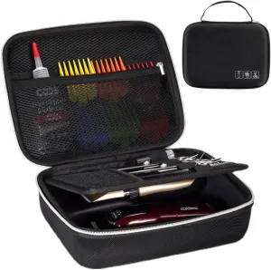 Procase Barber Case with Washable Oilproof Inner Casing, Hard Travel Carrying Bag for Hair Clippers, Hair Cutting Supplies Holder, Trimmer Organizer Storage for Men Razor Guard Grooming Kits -Black