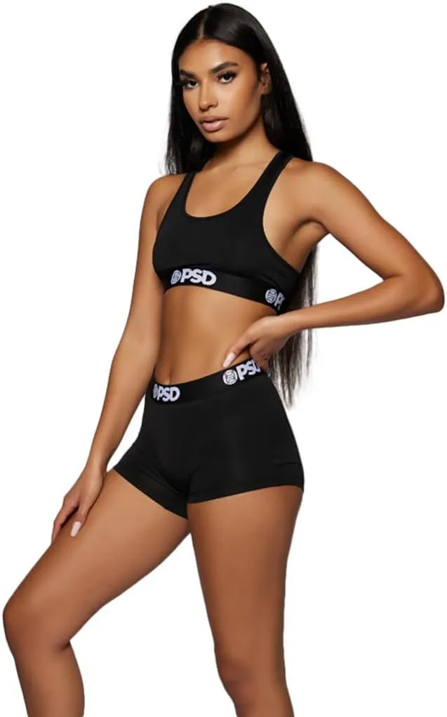 PSD Women's Basic Solid Sports Bra - Racerback Sports Bras for Women with Breathable Microfiber Fabric