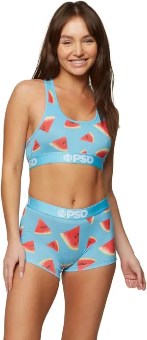 PSD Women's Food Print Sports Bra - Racerback Sports Bras for Women with Breathable Microfiber Fabric