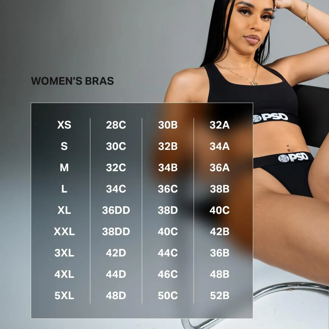 PSD Women's Playboy Sports Bra - Racerback Sports Bras for Women with Breathable Microfiber Fabric