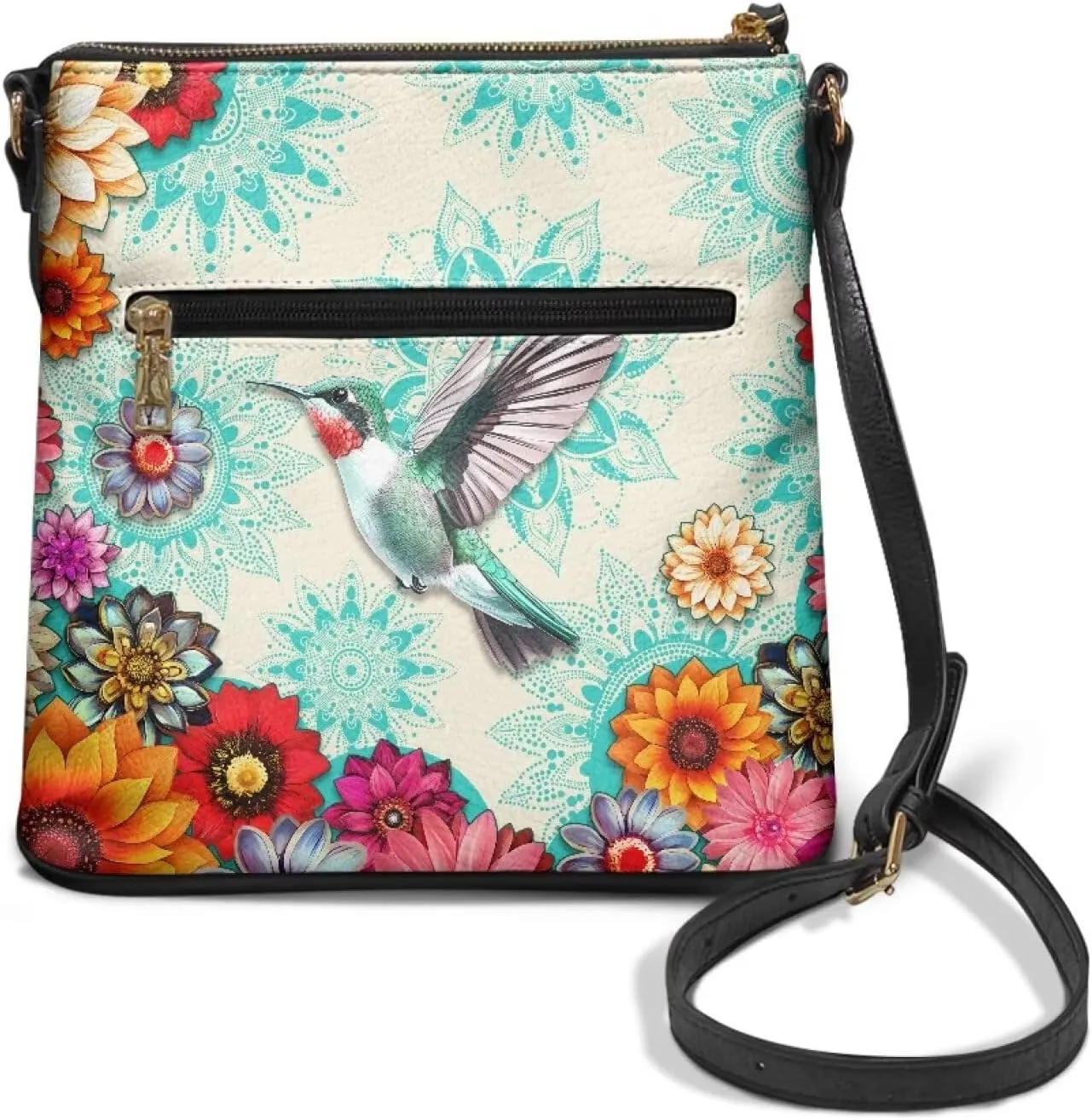 PU Crossbody Bags for Women Large Multiple Pockets Bag Fashion Sling Hobo Bag with Zipper for Working Shopping
