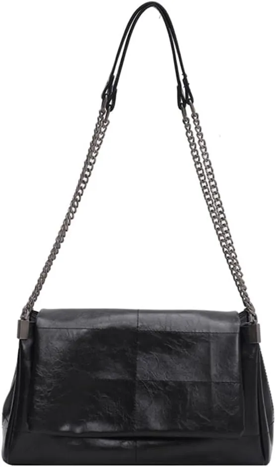 PU Leather Crossbody Bag Large Capacity Women Stylish Satchel Bags Adjustable Strap Solid Color Tote Bag Travel Ba