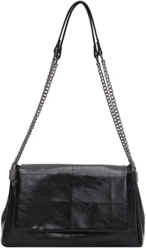 PU Leather Crossbody Bag Large Capacity Women Stylish Satchel Bags Adjustable Strap Solid Color Tote Bag Travel Ba