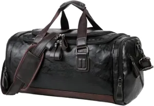 Pu Leather Large Capacity Bag Men's Business Trip Duffel Travel Backpack Hand Bill Shoulder Duffel Bag
