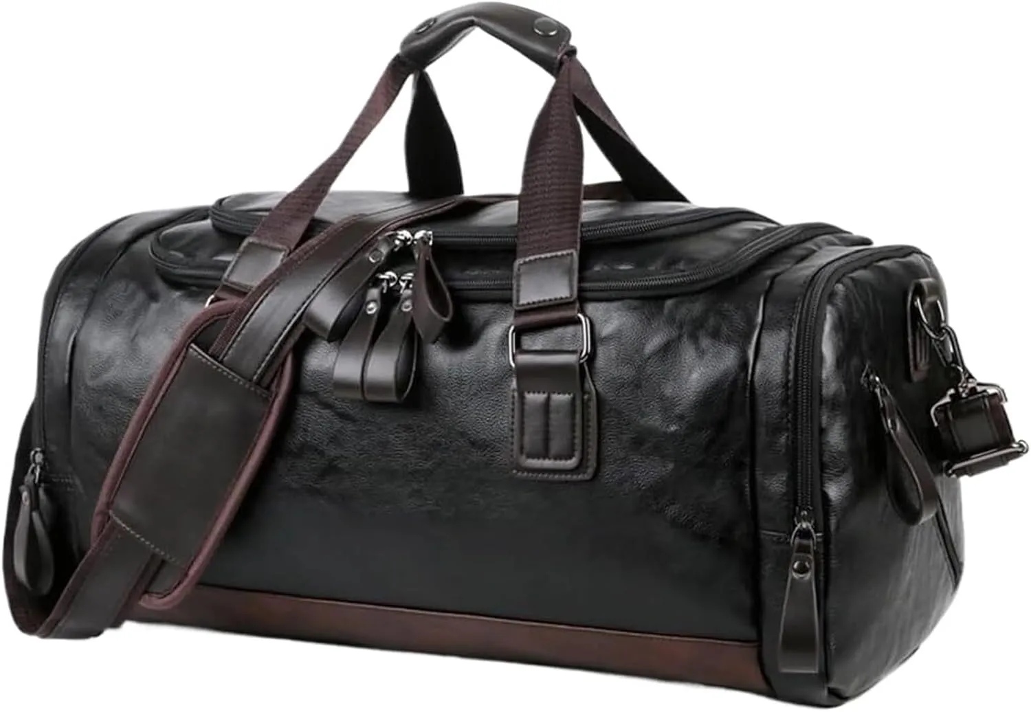 Pu Leather Large Capacity Bag Men's Business Trip Duffel Travel Backpack Hand Bill Shoulder Duffel Bag