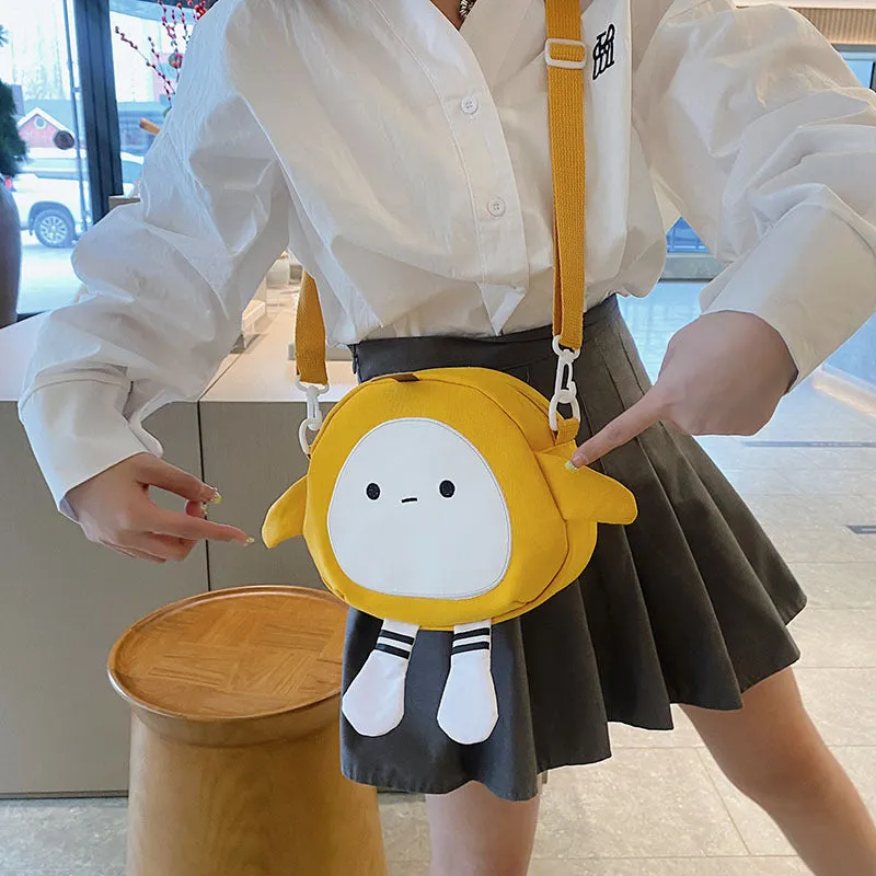 Puff Party Cute Cartoon Canvas Fashionable Crossbody Bags