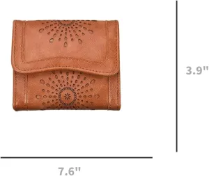 Purse For Women Authentic Wallet Credit Card Holder with Large Capacity Wristlet (Short,Black)
