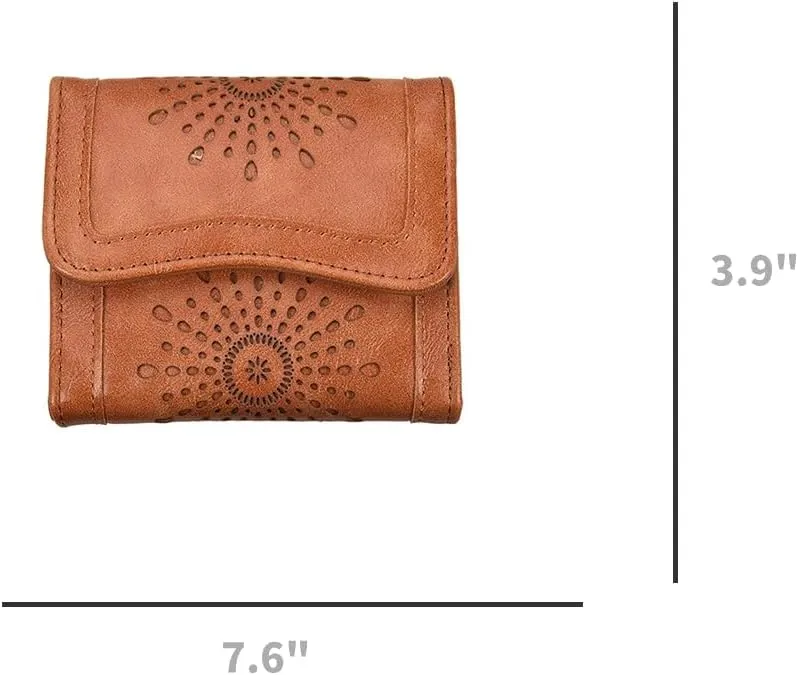 Purse For Women Authentic Wallet Credit Card Holder with Large Capacity Wristlet (Short,Black)