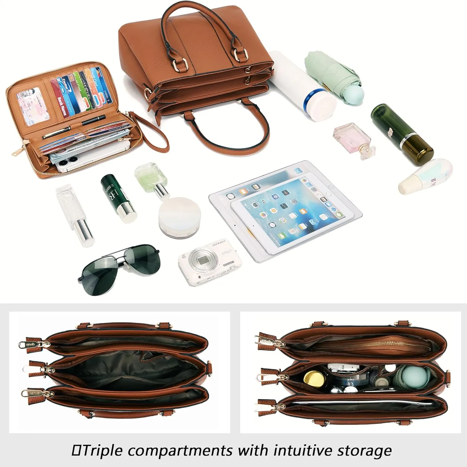 Purses and Wallet Set for Women Crossbody Top Handle Tote Satchel PU Leather Shoulder Bags