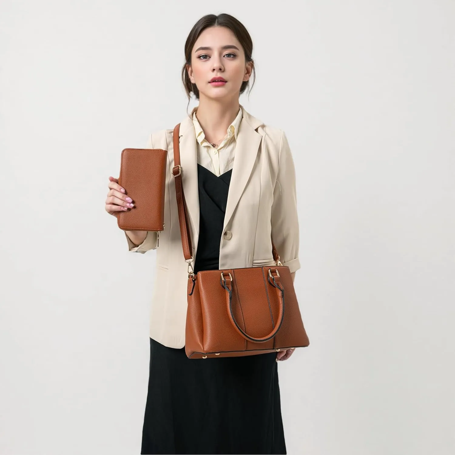 Purses and Wallet Set for Women Crossbody Top Handle Tote Satchel PU Leather Shoulder Bags
