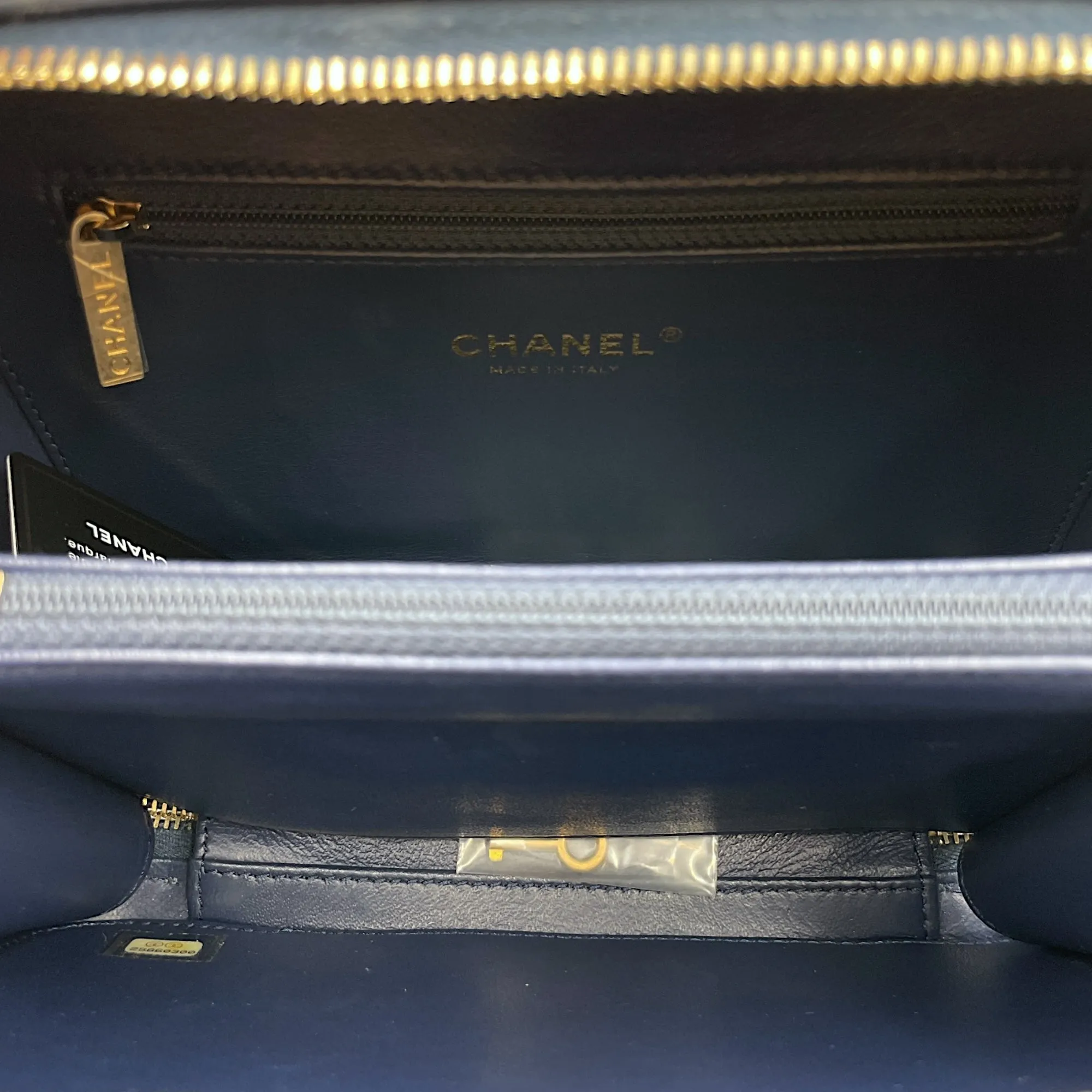 Python Vanity Filigree Blue Crossbody Bag in Tweed, Gold hardware