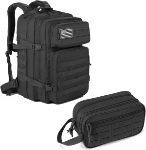 QT&QY 45L Tactical backpack & Tactical Toiletry Bag