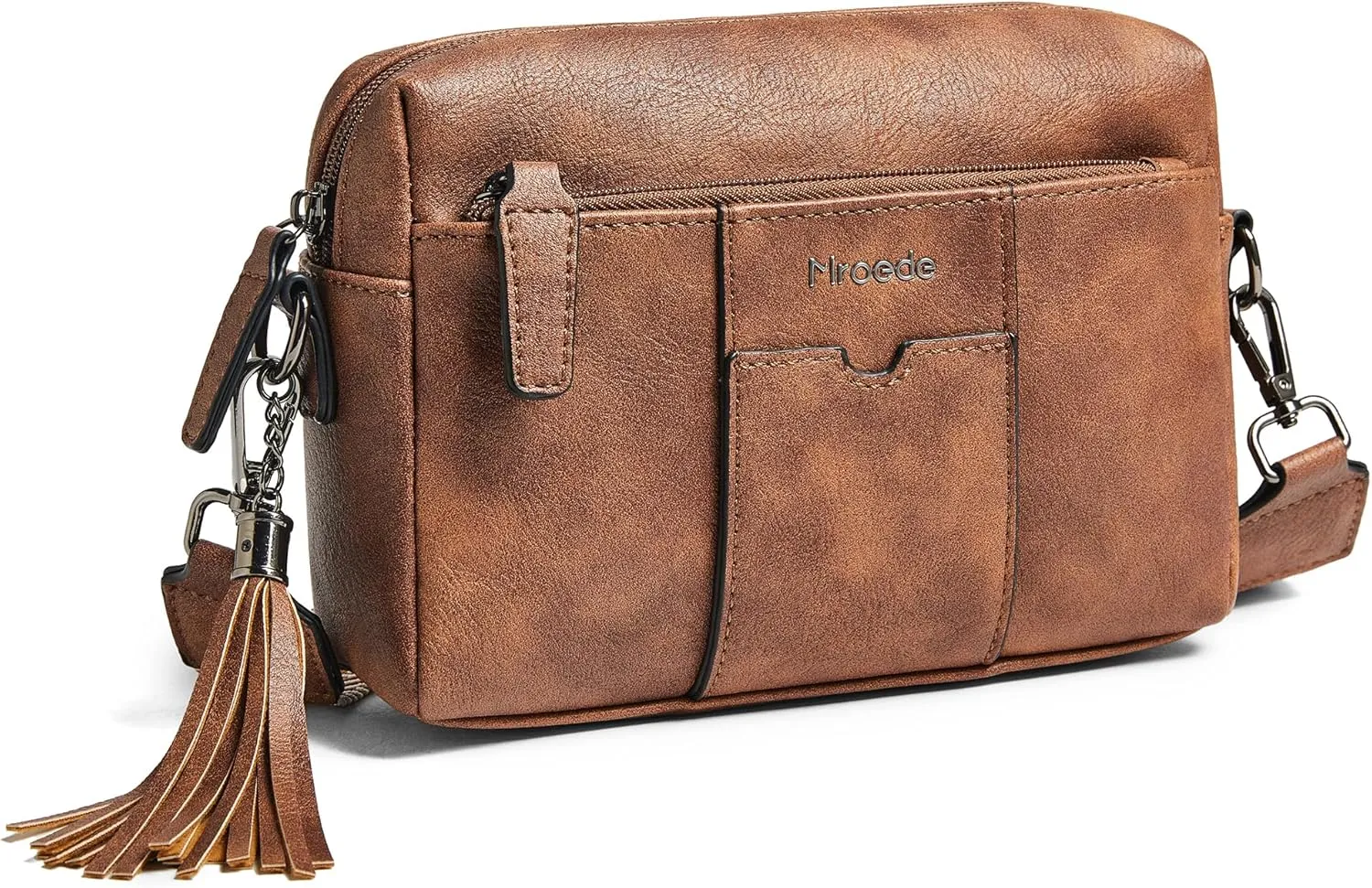 Quilted Crossbody Bags for Women 3-Pockets Crossbody Purses Vegan Leather Shoulder Handbags with Wide Strap