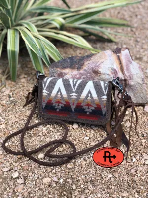 "The Pecos" Crossbody Double Zip Wallet Wristlet Organizer in Pacific Crest Wool