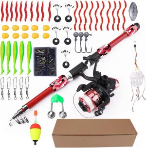 R Rod for Kids | Early Age Equipment | Set of 55 Lightweight Telescopic Rods with Accessories for Freshwater Bass, Trout and Catfish