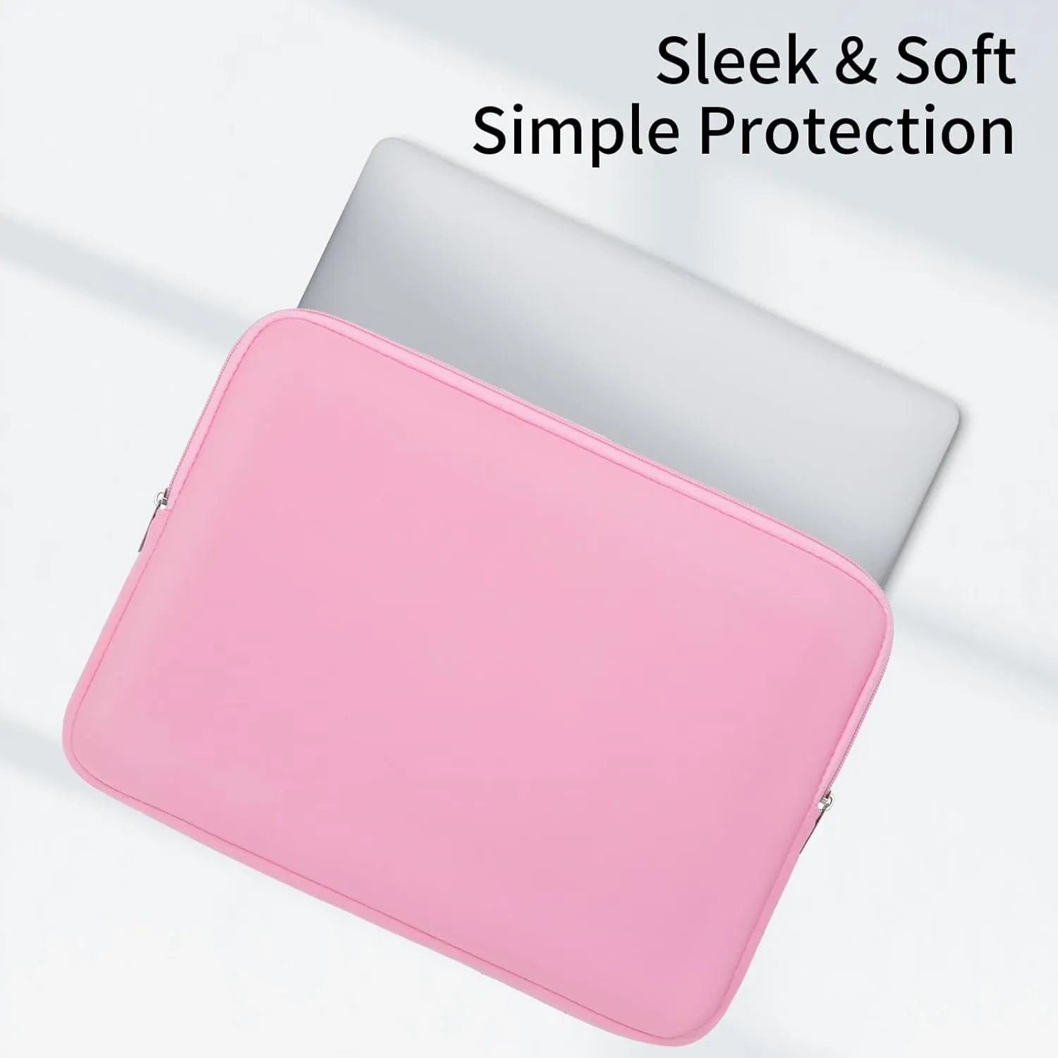 RAINYEAR 15 Inch Laptop Sleeve 15" Protective Soft Case Padded Zipper Cover Carrying Computer Bag Specially Compatible with 15.4" MacBook Pro/Air A3241 A2941 A3114 A1938 A1707 A1990 (Pink)